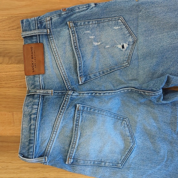 High Waist Lucky Brand Blue Jeans Distressed - Picture 4 of 6